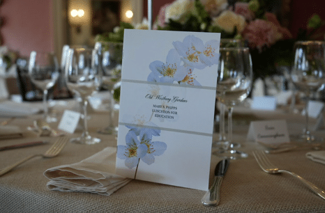 Decorative table with invitation