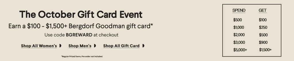 Bergdorf Goodman October Gift Card.
